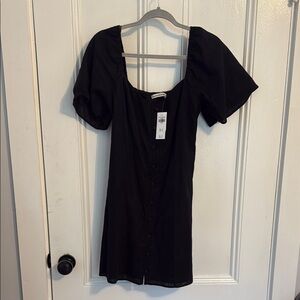 Abercrombie & Fitch Black Puff Sleeve Mini Dress